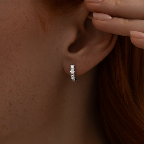 Серьги из серебра с фианитами из серебро — вид 2