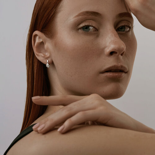 Серьги из серебра с фианитами из серебро — вид 3