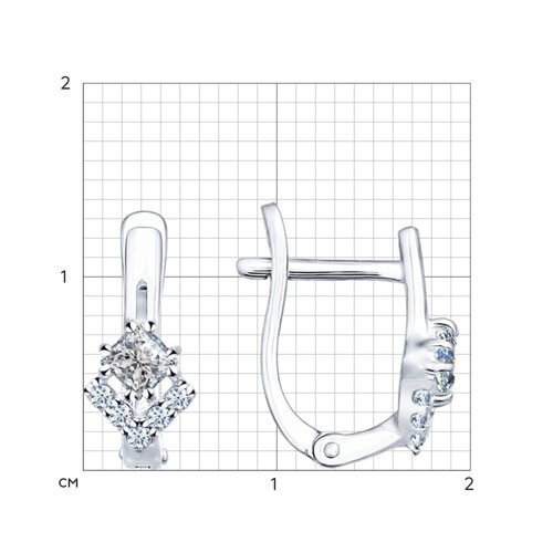 Серьги из серебра с фианитами из серебро — вид 4