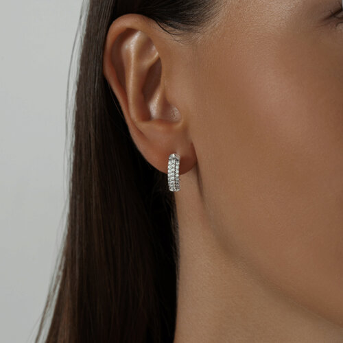 Серьги из серебра с фианитами из серебро — вид 3