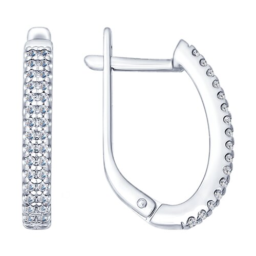 Серьги из серебра с фианитами - видео