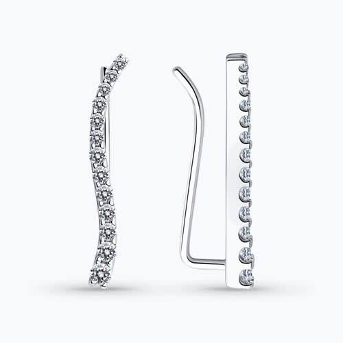 Серьги из серебра с фианитами - видео на модели