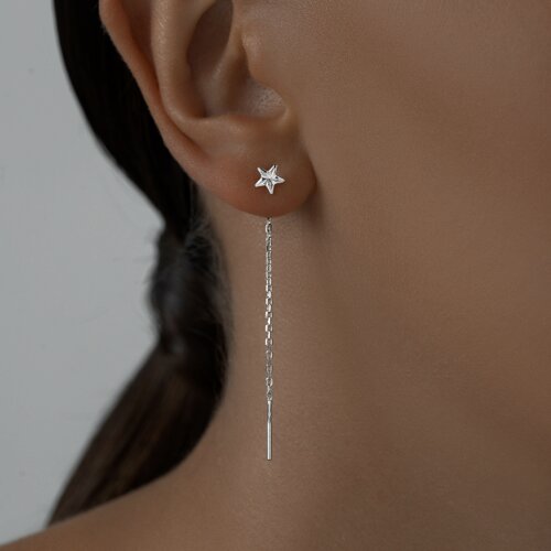 Серьги-цепочки из серебра из серебро — вид 3