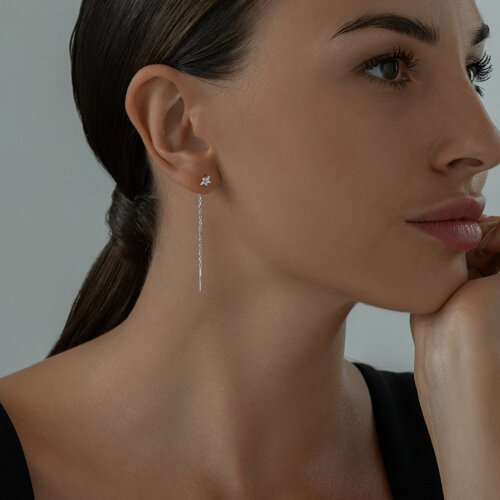 Серьги-цепочки из серебра из серебро — вид 4