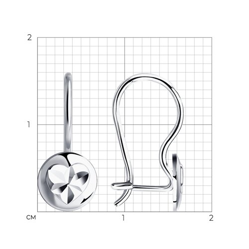 Серьги из серебра с алмазной гранью из серебро — вид 4