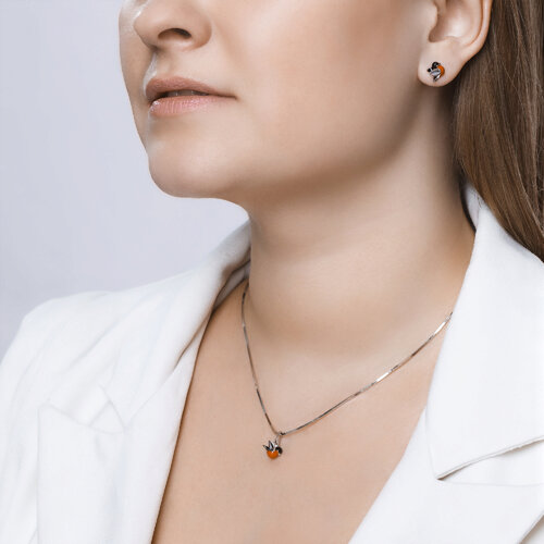 Серьги-пусеты из серебра с эмалью из серебро — вид 5