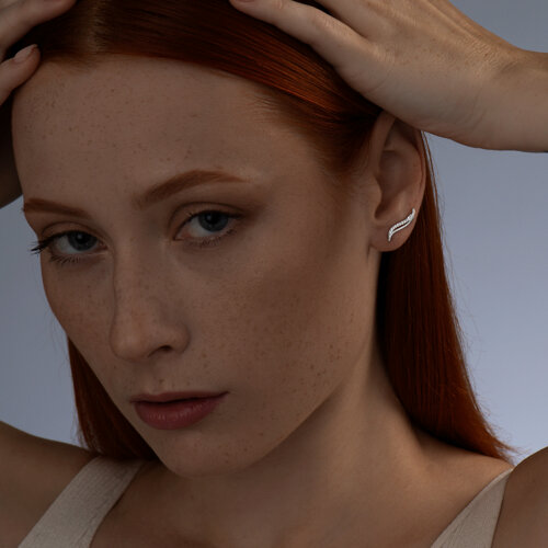 Серьги из серебра с фианитами из серебро — вид 4