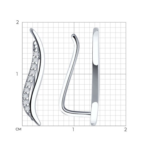 Серьги из серебра с фианитами из серебро — вид 5