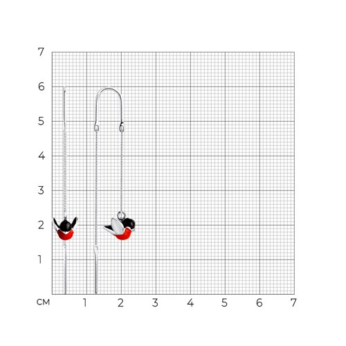 Серьги длинные из серебра с эмалью из серебро — вид 6