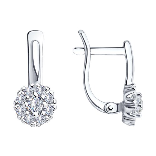 Серьги из серебра с фианитами