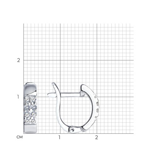 Серьги из серебра с фианитами из серебро — вид 4