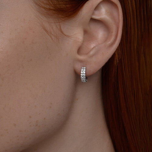 Серьги из серебра с фианитами из серебро — вид 3