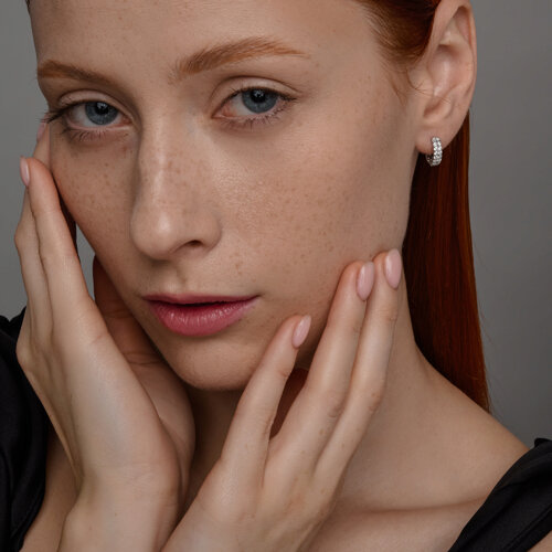 Серьги из серебра с фианитами из серебро — вид 4