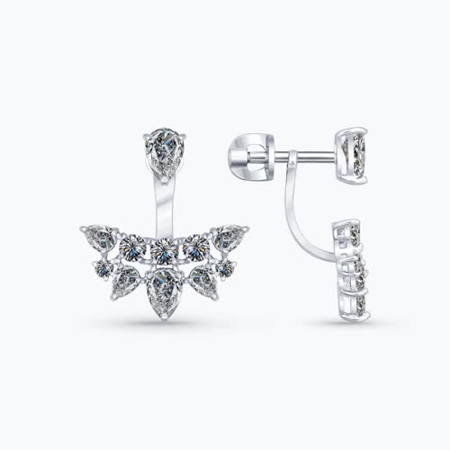 Серьги из серебра с фианитами - видео на модели