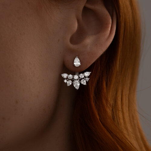 Серьги из серебра с фианитами из серебро — вид 2