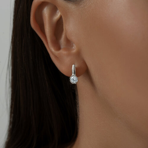 Серьги из серебра с фианитами из серебро — вид 2