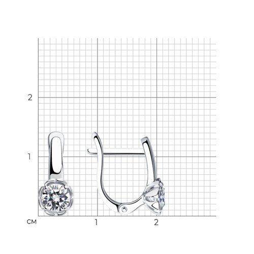 Серьги из серебра с фианитами из серебро — вид 4