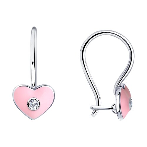 Серьги из серебра с эмалью с фианитами - видео