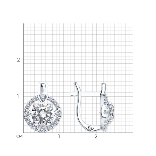 Серьги из серебра с фианитами из серебро — вид 4