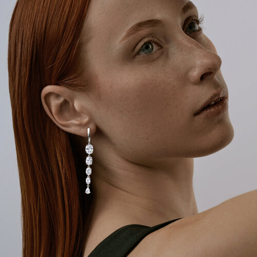 Серьги из серебра с фианитами из серебро — вид 3