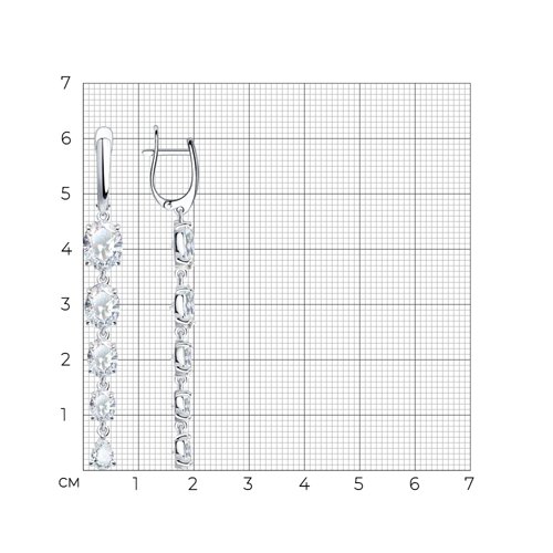 Серьги из серебра с фианитами из серебро — вид 4