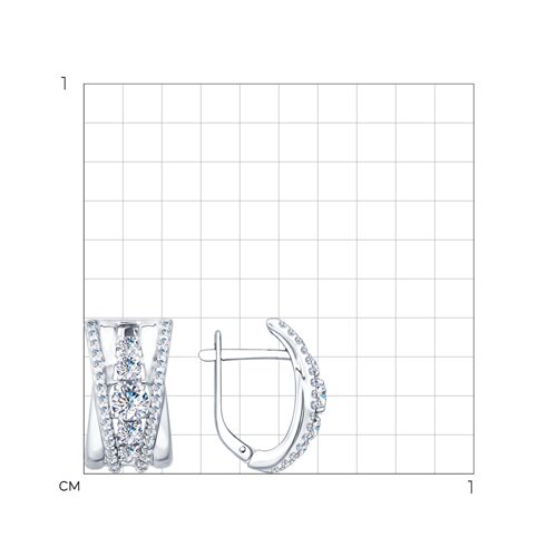 Серьги из серебра с фианитами из серебро — вид 4