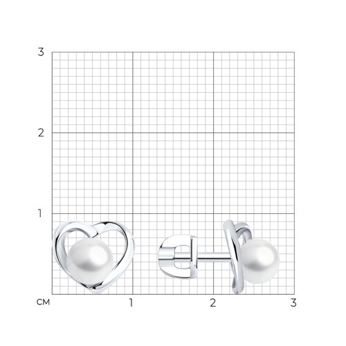 Серьги-пусеты из серебра с жемчугом из серебро — вид 5
