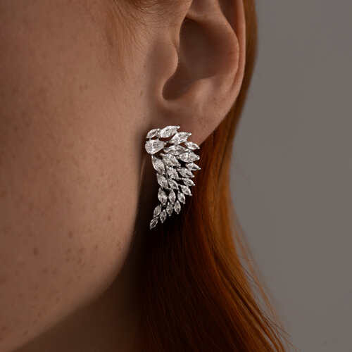 Серьги из серебра с фианитами из серебро — вид 3