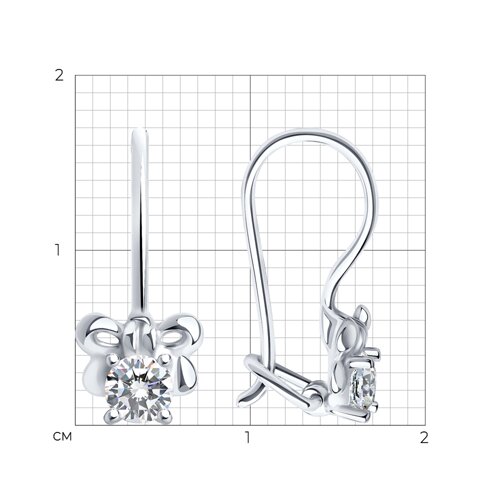 Серьги из серебра с фианитами из серебро — вид 3