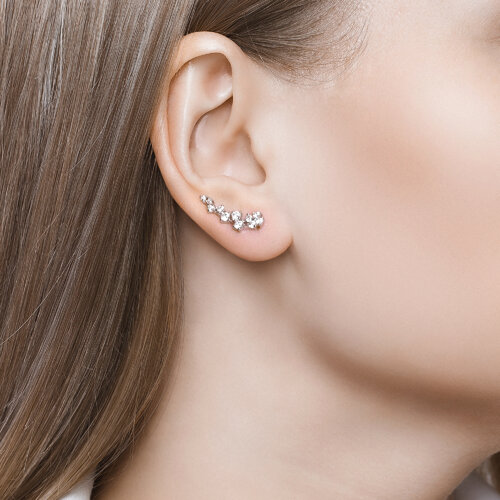 Серьги из серебра с фианитами из серебро — вид 3