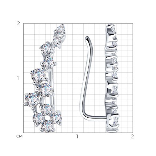 Серьги из серебра с фианитами из серебро — вид 6