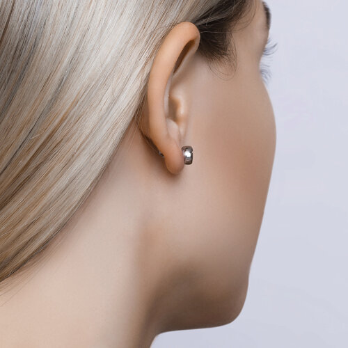 Серьги-пусеты из серебра с фианитами из серебро — вид 4