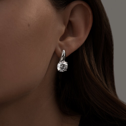 Серьги из серебра с фианитами из серебро — вид 3