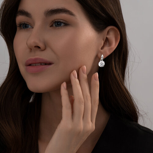 Серьги из серебра с фианитами из серебро — вид 4