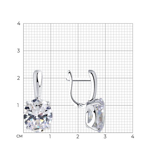 Серьги из серебра с фианитами из серебро — вид 4