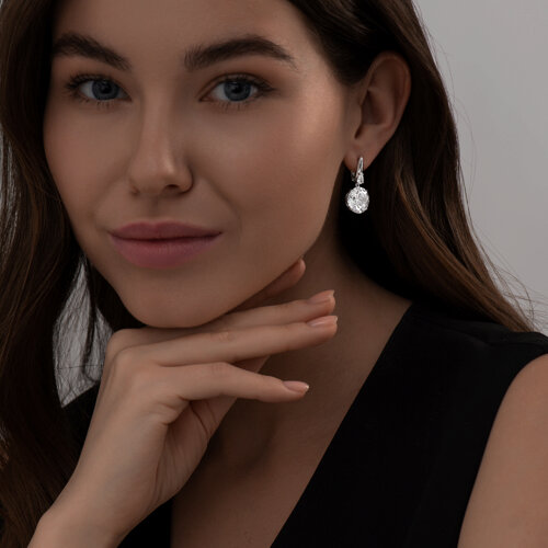 Серьги из серебра с фианитами из серебро — вид 4