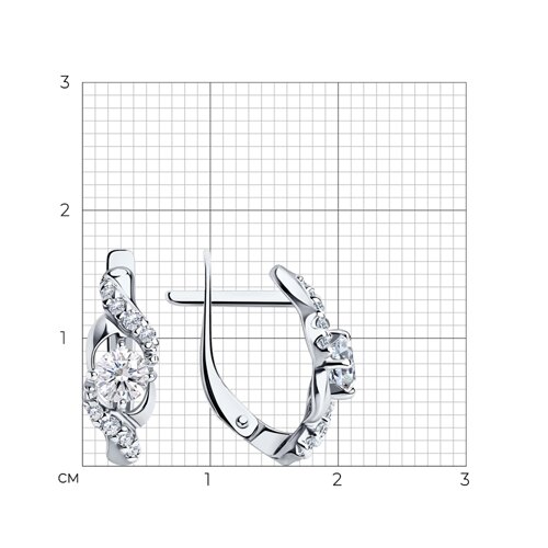 Серьги из серебра с фианитами из серебро — вид 4