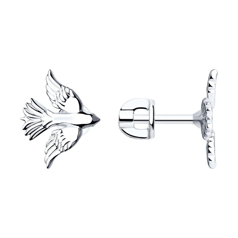 Серьги-пусеты из серебра - видео на модели