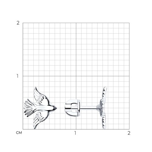 Серьги-пусеты из серебра из серебро — вид 4
