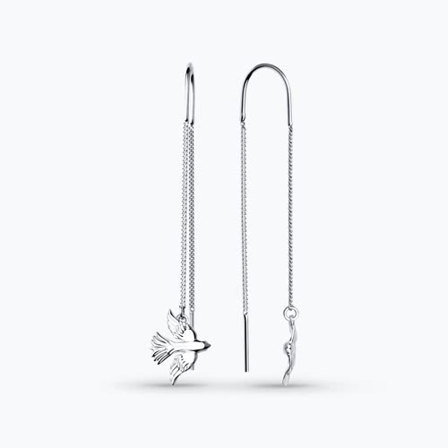 Серьги длинные из серебра - видео на модели