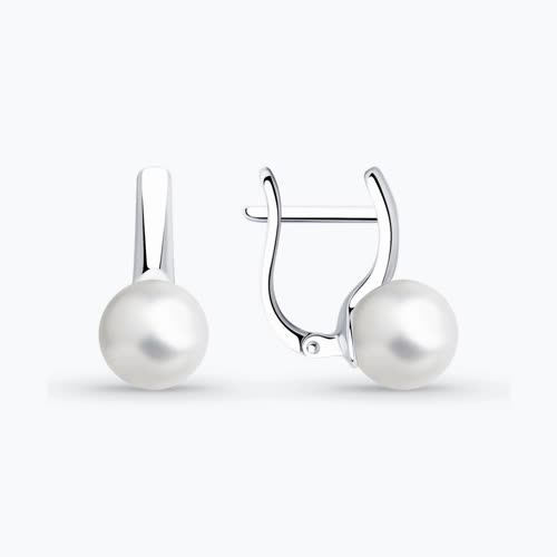 Серьги из серебра с жемчугом - видео на модели