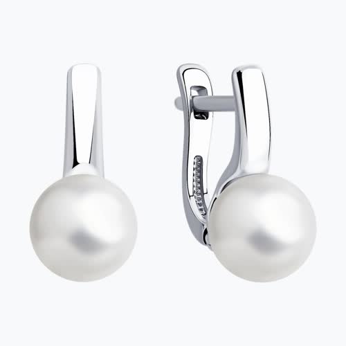 Серьги из серебра с жемчугом из серебро — вид 2