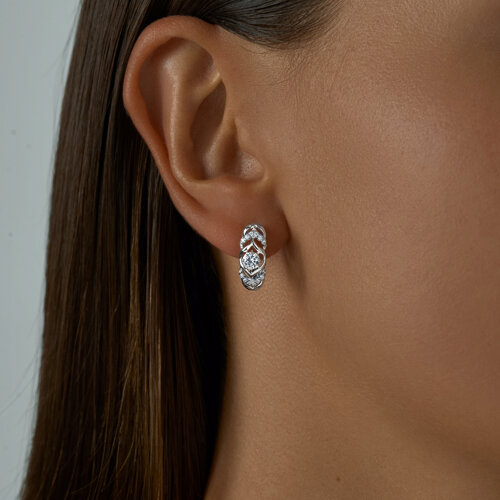 Серьги из серебра с фианитами из серебро — вид 3