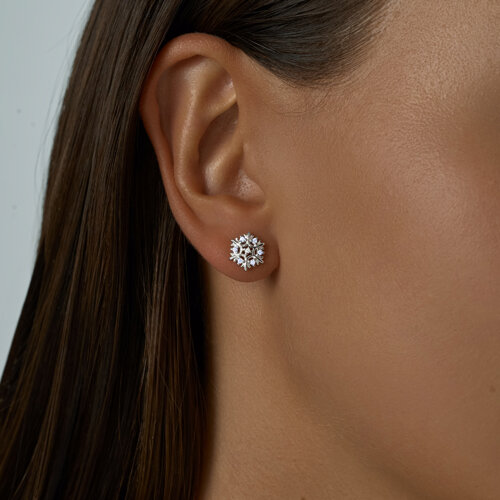 Серьги из серебра с фианитами из серебро — вид 3