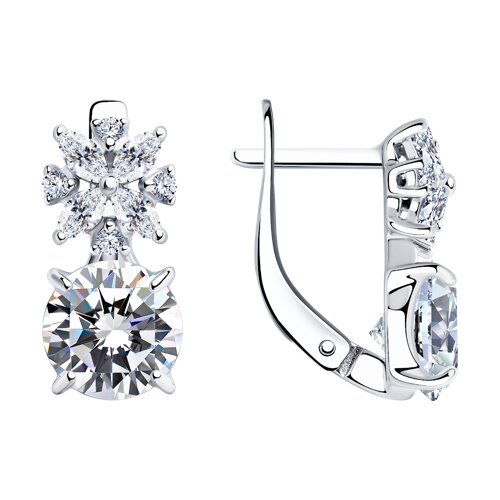 Серьги из серебра с фианитами - видео