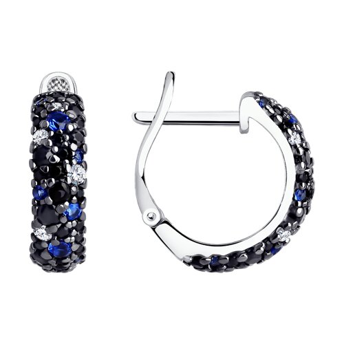 Серьги из серебра с фианитами