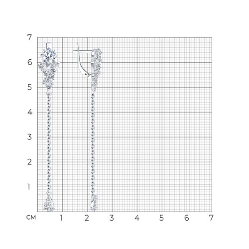 Серьги из серебра с фианитами из серебро — вид 5