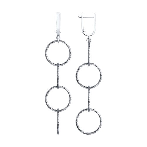 Серьги из серебра с алмазной гранью