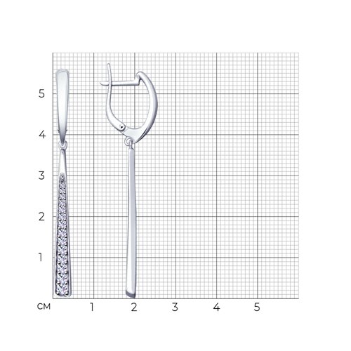 Серьги из серебра с фианитами из серебро — вид 4