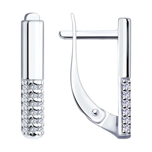 Серьги из серебра с фианитами - видео